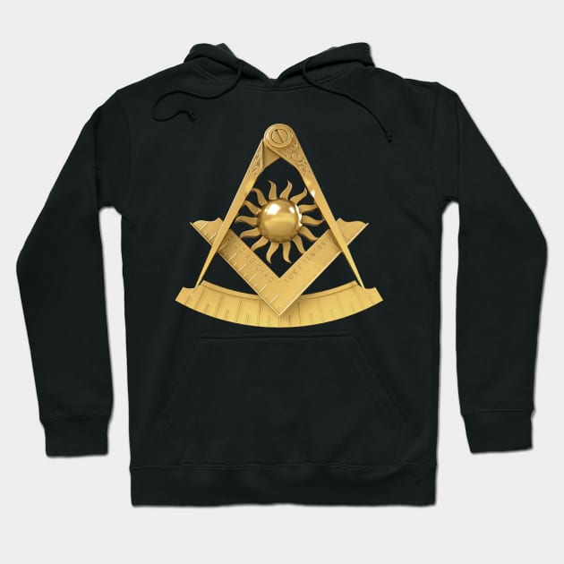 Past Master Gold Emblem Jewel Masonic Freemason Hoodie by Master Mason Made